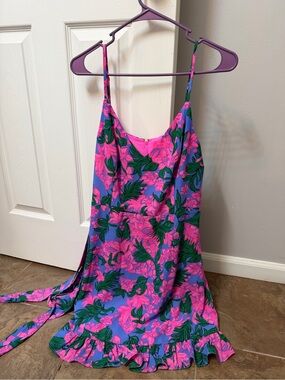 Lilly Pulitzer Pink, Blue & Green Floral Slip Dress